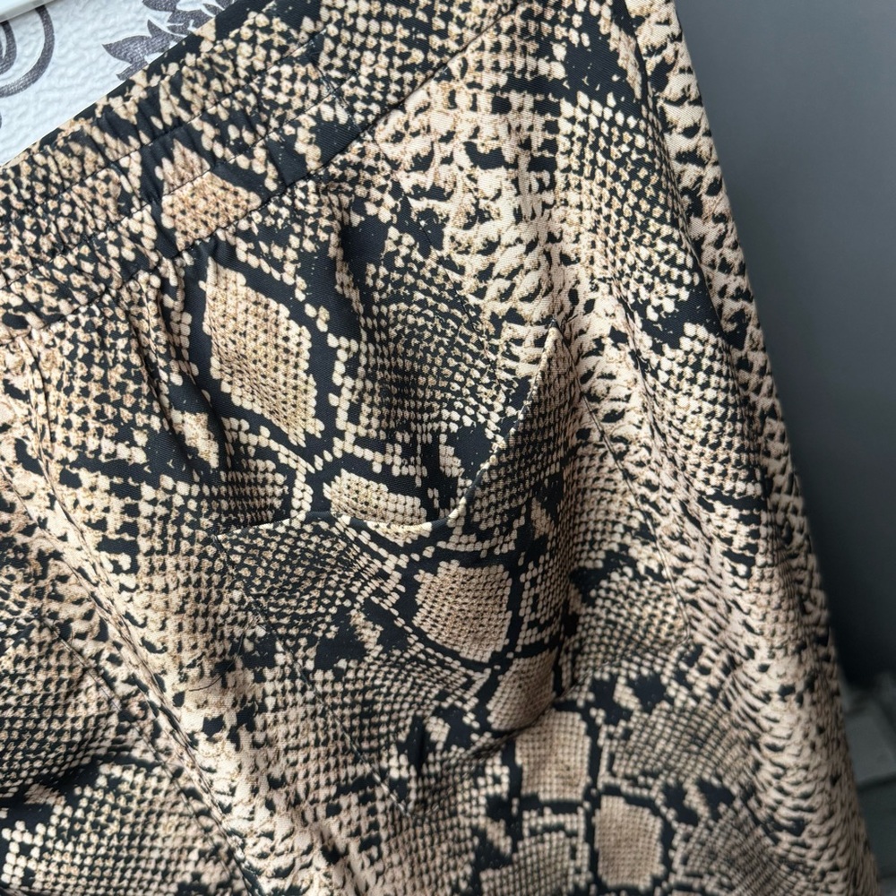 Zara Snakeskin Flare Trouser Pant Size Small Blogger Favorite Boho Festival - Picture 10 of 13